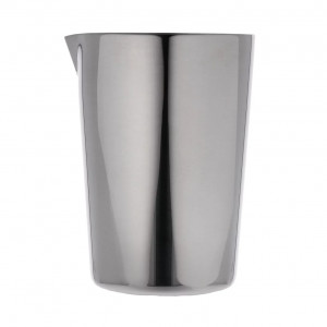 The glass for mixing is made of steel