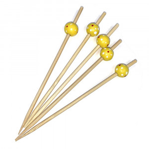 Шпажки “Жовта кулька в крапку” 12 см