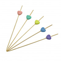 Skewers "Acrylic Heart Mix", 12 cm