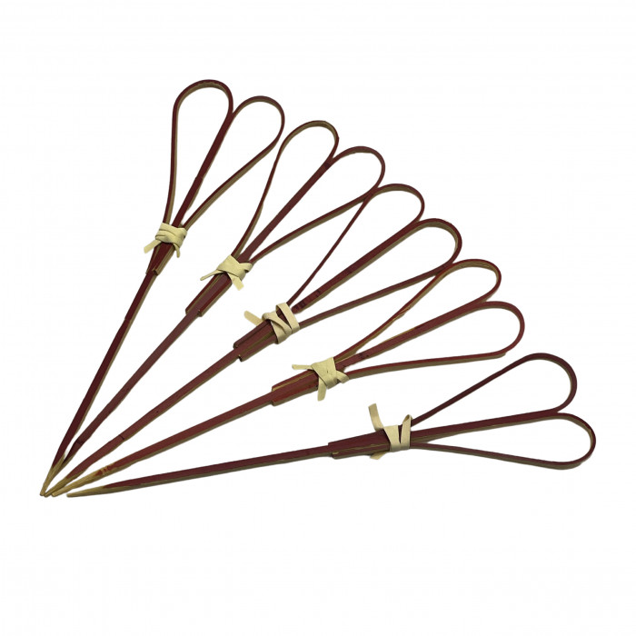 Skewers "Bamboo Heart Red" 12 cm